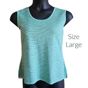 Ming Wang mint green knit tank top blouse size large
